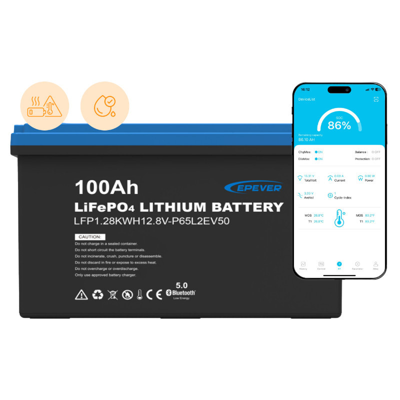 Akumulator Epever 100 Ah do kampera, przyczepy