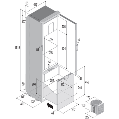 LODÓWKA  KOMPRESOROWA  Slim 150 Vitrifrigo