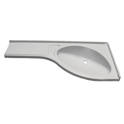 UMYWALKA NAROŻNA Z BLATEM LEWA BIAŁA 840 x 375 x 150 mm