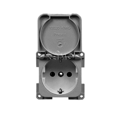 GNIAZDO 230V 60 x 60 mm CIEMNOSZARE