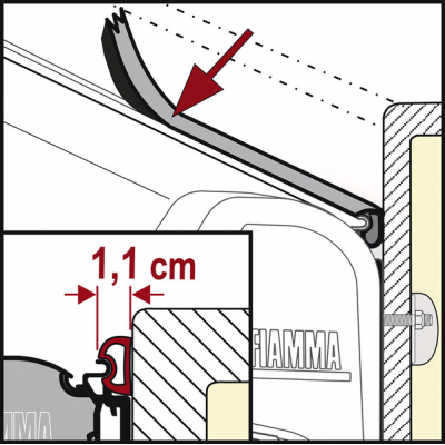 OSŁONA PRZED DESZCZEM (RAIN GUARD) S 1,6 cm 550cm