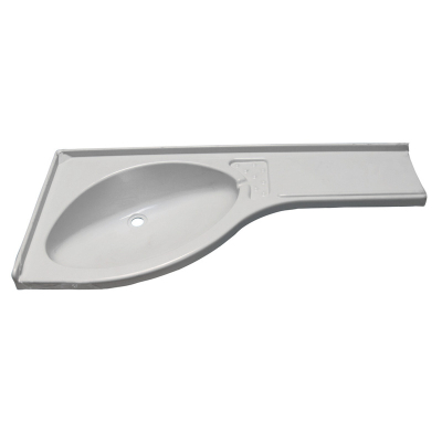 UMYWALKA NAROŻNA Z BLATEM PRAWA BIAŁA  840 x 375 x 150 mm